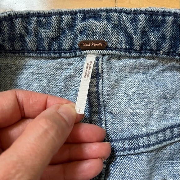 Free People Cute To Boot Distressed Mini Denim Skirt 2 NWOT - Picture 12 of 12